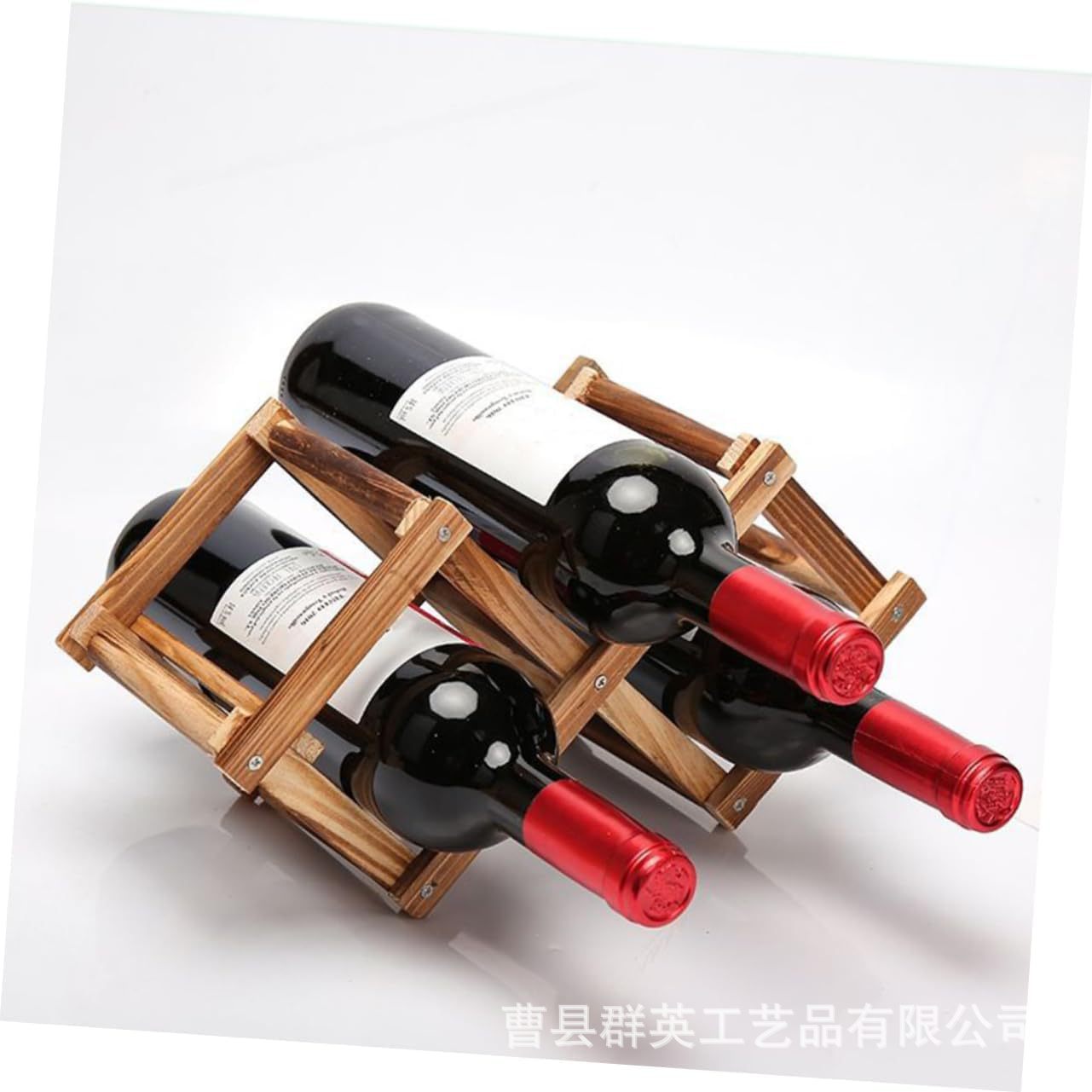 Desktop wooden wine rack bar decoration creative wine rack household wine storage rack folding solid wood wine bottle rack