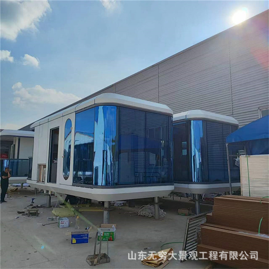 Completamente inteligente estructura de metal Hotel Bed & Breakfast Cielo Estrellado Habitación Apple cabina al aire libre cama y desayuno espacio templado cápsula