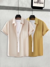 G 31331 Men's Stripe Short Sleeve Shirt Set ���ƶ��������װ