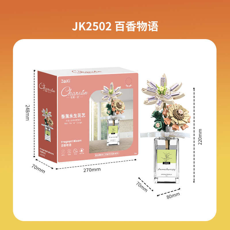 JAKI Jiaqi bloques de construcción suculenta olla montaje decoración interior simulación flor planta juguete lindo regalo la muchacha