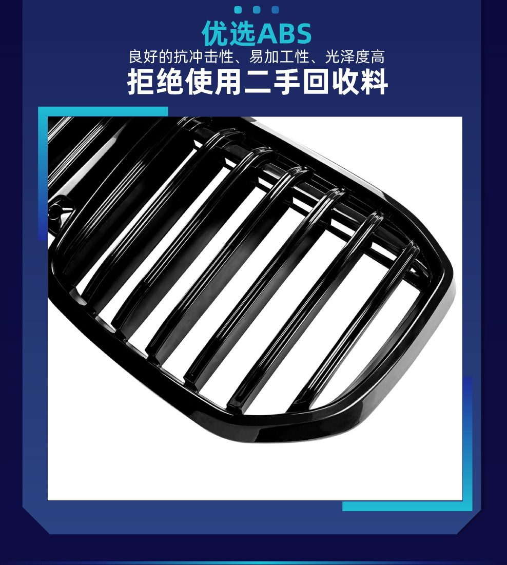 Suitable for BMW X7 G07 LCI 2023+ single-line ABS front grille intake grille cross-border modification parts