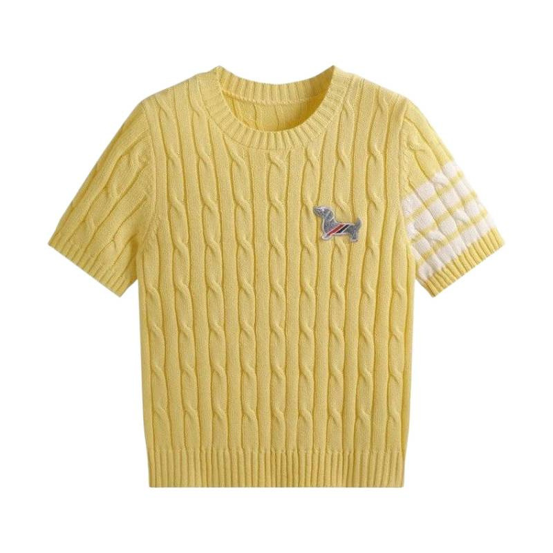 夏デザインニッチ通勤ツイスト半袖セーターレディース子犬刺繍カレッジスタイル万能Tシャツトップ|undefined