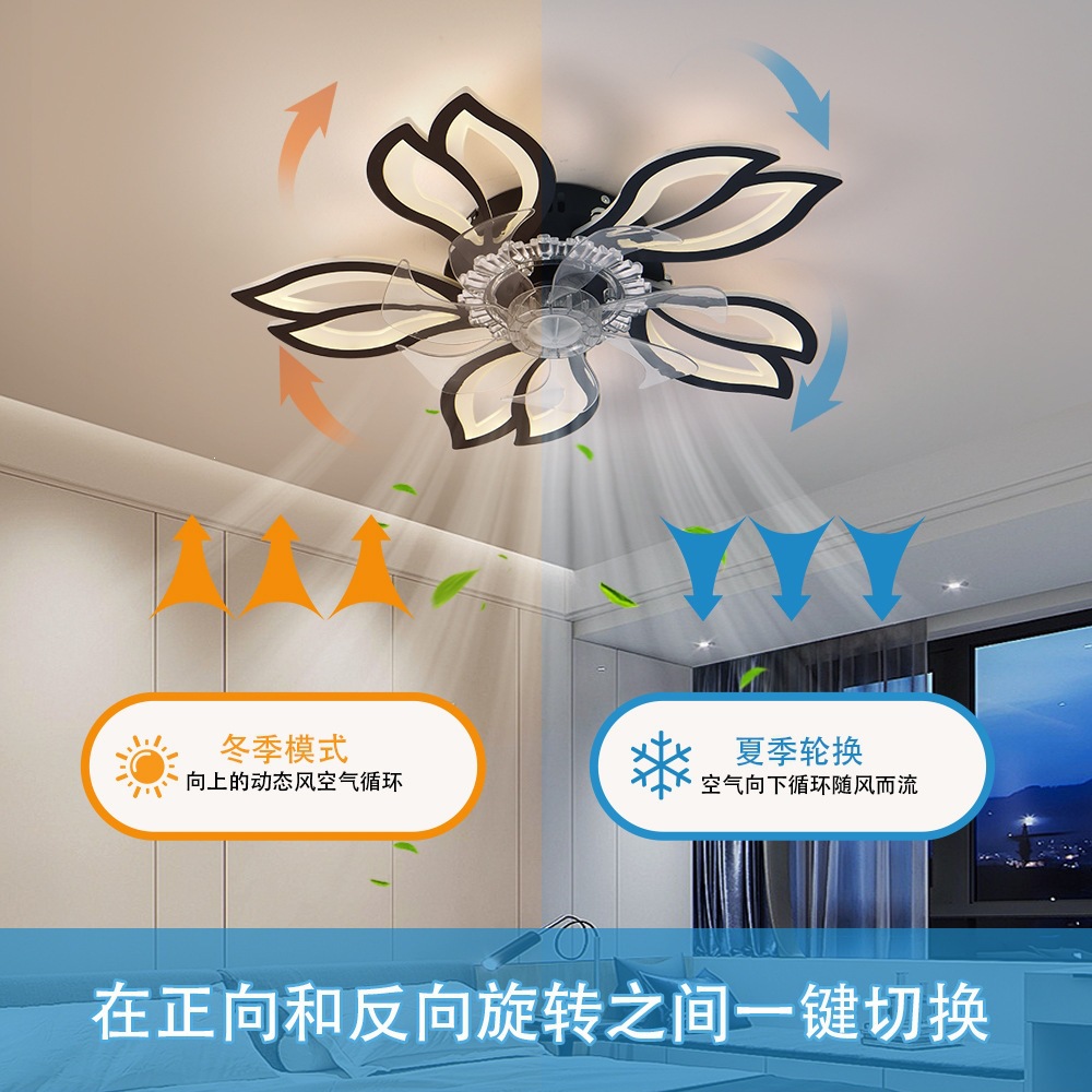 Ventilador de Techo con Luz de Aluminio y Plástico con Control Remoto Regulable para Sala de Estar y Dormitorio image 2