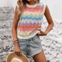 跨境条纹女士大码背心
