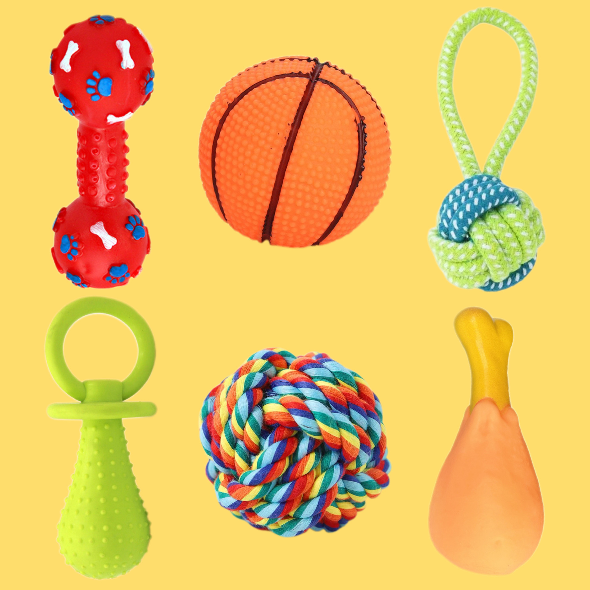 Juguetes para perros Teddy de pelo dorado, juguetes sonoros de goma, palillos para perros pequeños y medianos, bolas de cuerda para aliviar el entretenimiento.