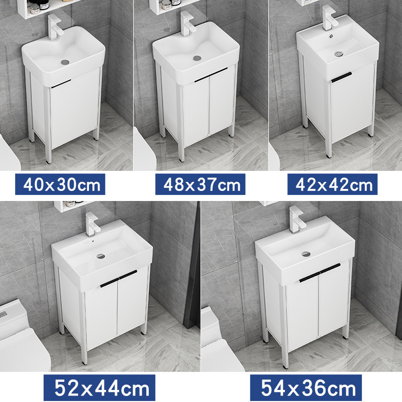 Aluminio espacio pequeño apartamento baño lavabo mueble de baño combinación suelo-pie baño lavabo mueble