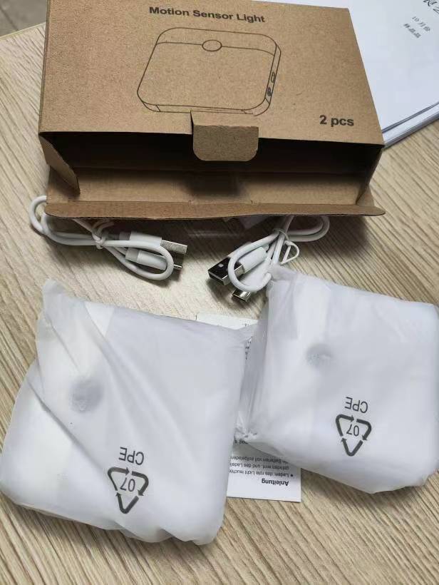 Sensor de cuerpo infrarrojo luz TYPE-C de ahorro de energía dormitorio noche sueño portátil cuadrado noche luz atmósfera luz regalo