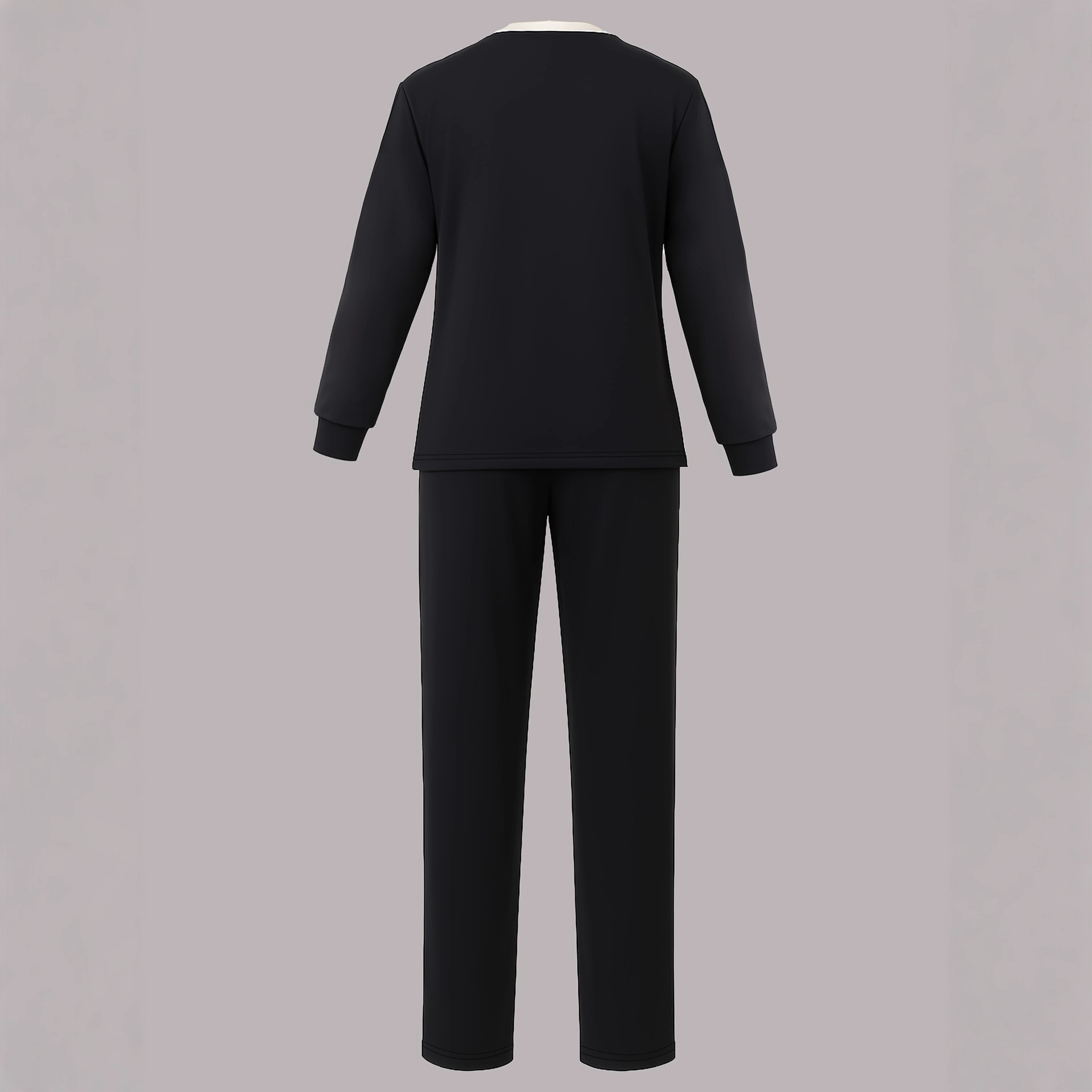 Women's European American Style Color Block Two Piece Set Long Sleeve Top with Heart Logo Drawstring Trousers Autumn Winter_ecoleips.com