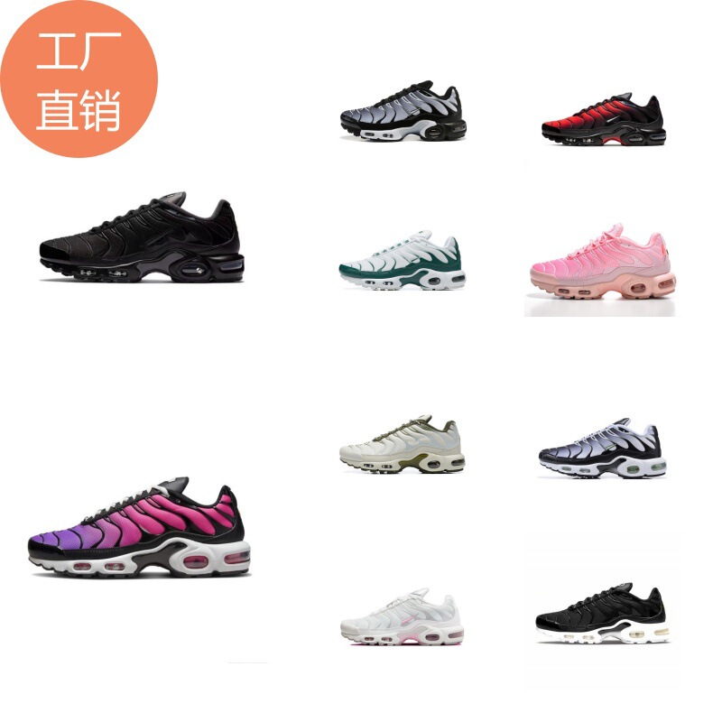 Cross-Border Putian Shoes Air Max Plus Tn Men's Shoes Full-Length Air Cushion Running Shoes Large Size Sports Casual Shoes for Women