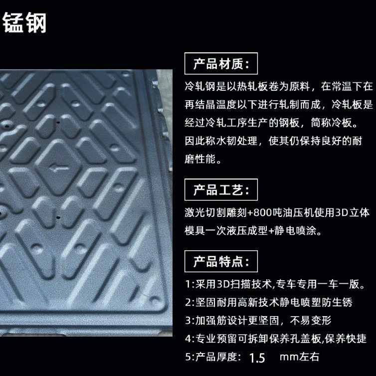Защитная пластина двигателя Hongqi E-QM5, корпус из мангановой стали, нижняя защита аккумулятора, защита шасси поддон