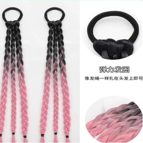 Wig Pigtails Sweet Cool Boxing Braids Braided Braids Gradient Long Braids Internet Famous Dirty Braids Dyed Pigtails 