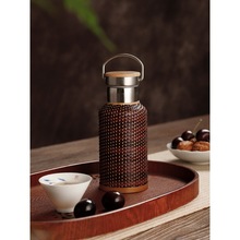 竹编保温杯焖茶水杯热水瓶开水壶小旅行便携杯子老式复古茶杯