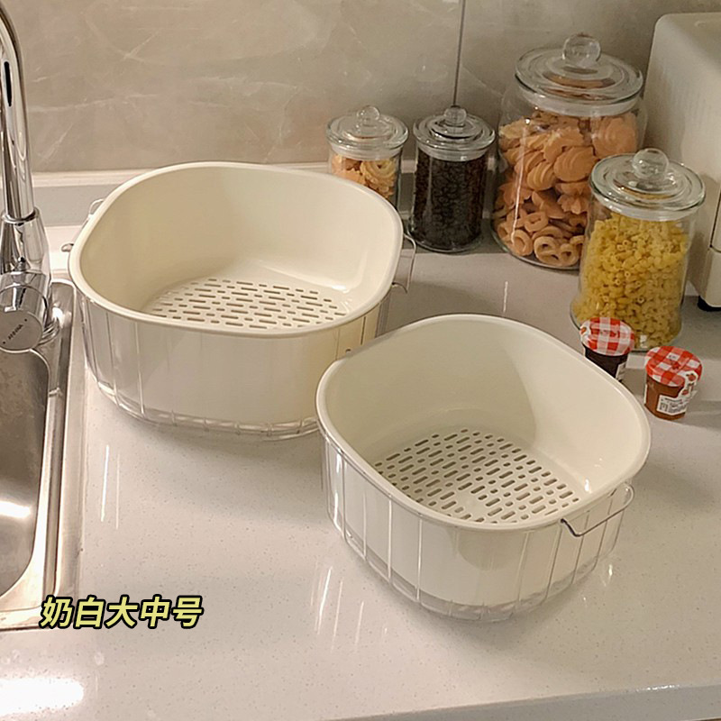 シンク二層排水バスケットキッチン用品リビングルームティーホームフルーツプレートバスケットシンクバスケット|undefined