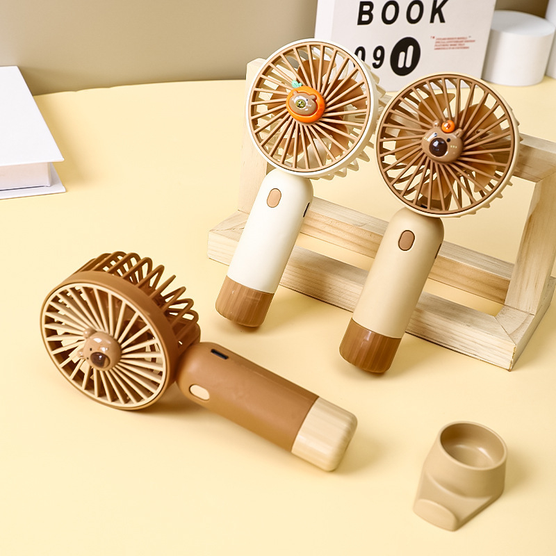 Cross-border handheld fan USB charging small fan Kabibala learning office desktop small electric fan mute