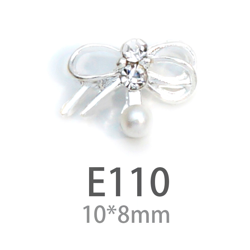 LZ nuevo rojo neto mismo estilo de uñas arco Aleación de uñas joyería arco de uñas de perlas de diamantes fábrica al por mayor