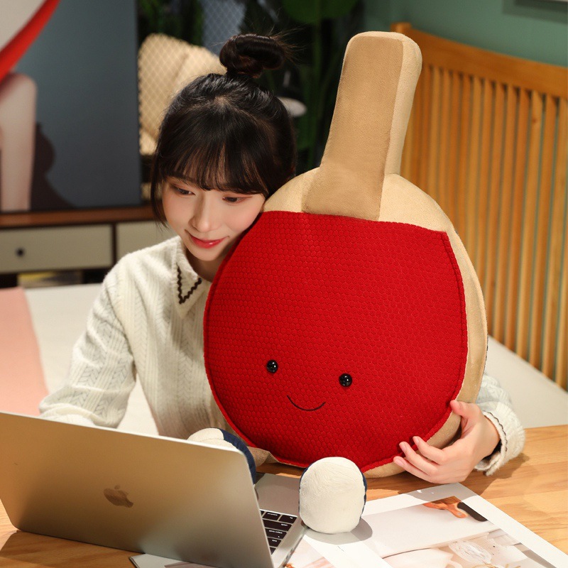 Simulación de tenis de mesa juguetes de peluche padres-hijos juegos interactivos muñecas de tela sofá almohada apoyos de disparo