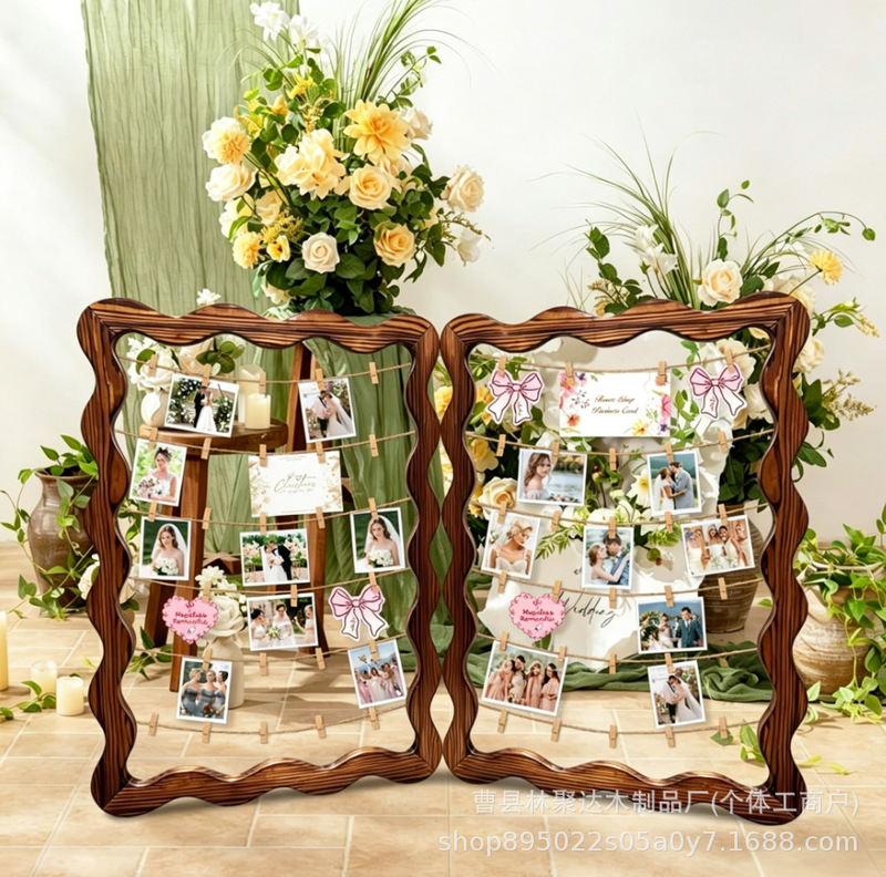 Wooden Photo Display Board Freestanding Picture Collage Frame 2026 Graduation Decoration Postcard Home Dormitory