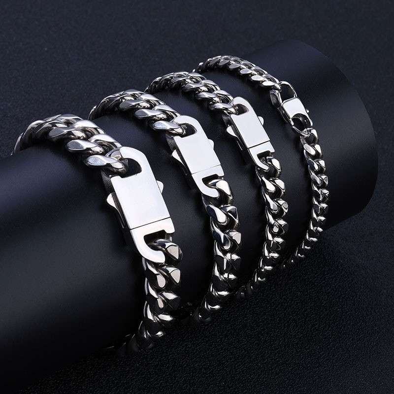 Men's Cuban Link Bracelet Stainless Steel Waterproof Jewellery_voghion.com