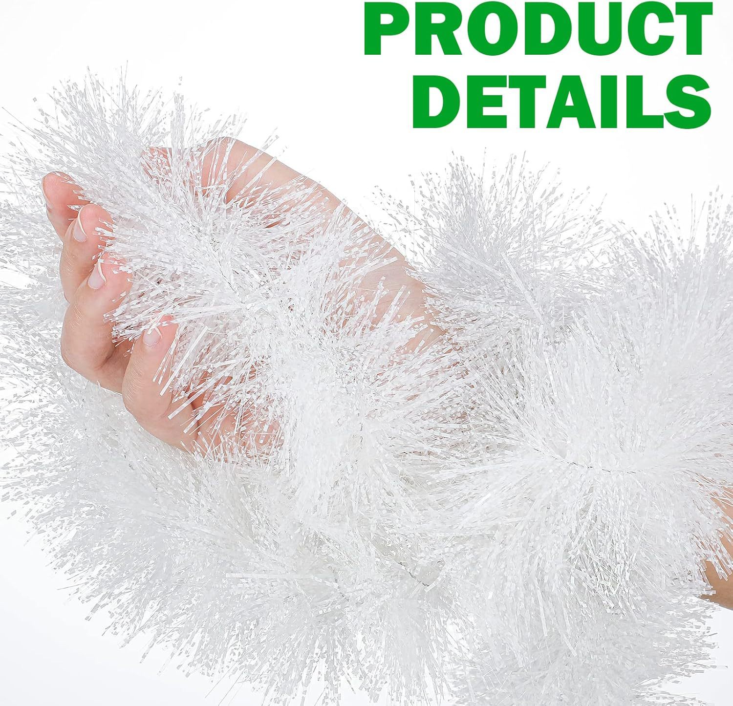 2米圣诞装饰白色毛条 雪花彩条 拉花 节日布置彩带批发跨境代发详情11