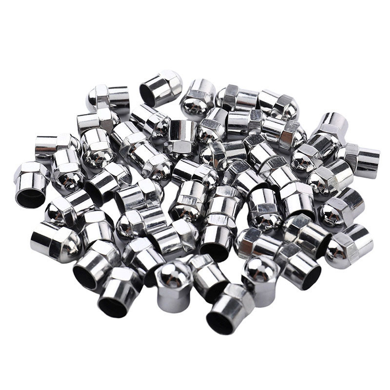 Plastic valve cap car tire valve cover hexagonal chrome plated dust cap with washer ABS valve cap Universal