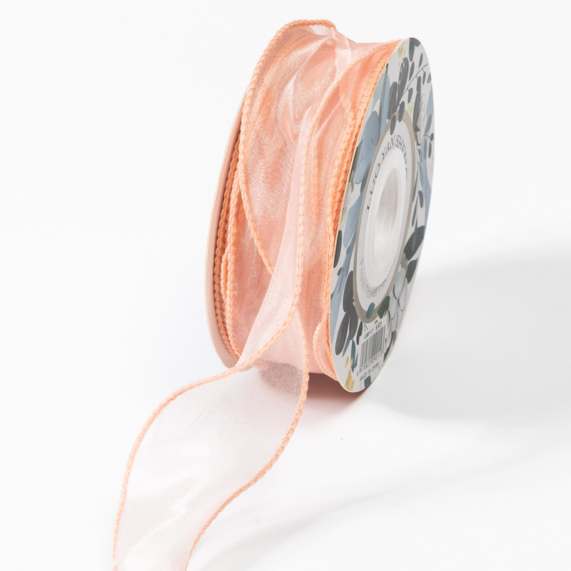 En stock al por mayor 4cm Phnom Penh fishtail hilo llano envuelto flor amplia cinta onda cinta ramo de flores material de embalaje