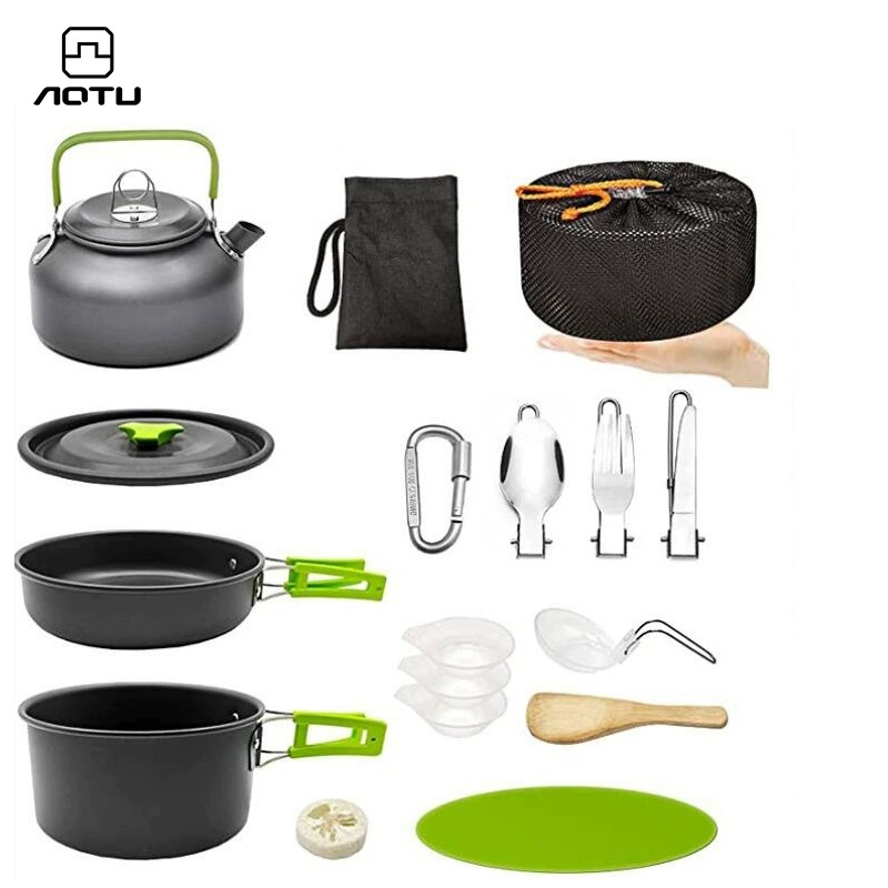 Отбойник и выпуклая разделочная доска Кемпинг комбинированный набор горшок посуда с быстросъемной портативной уличной посудой горшок жесткий размягченный алюминий