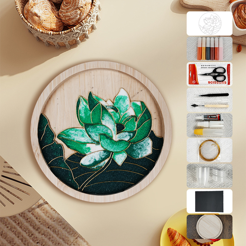 Materiales tradicionales hechos a mano Jintao Landiy pintura de esmalte novatos tazas esteras estudiantes activos cultura cultural inmaterial