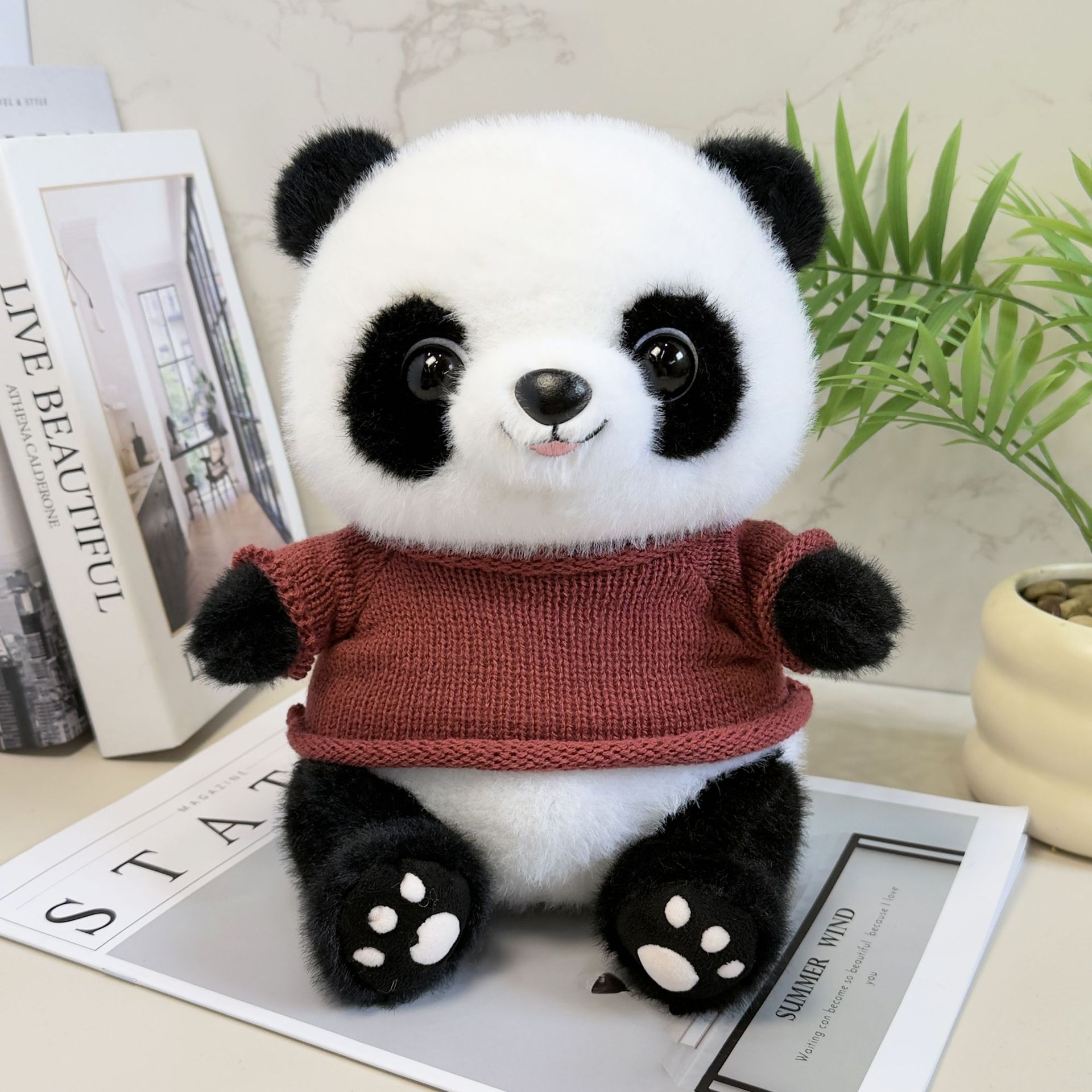 Cute tesoro nacional panda muñeca muñeca de peluche muñeca panda muñeca Chengdu logotipo de la empresa de impresión de recuerdos