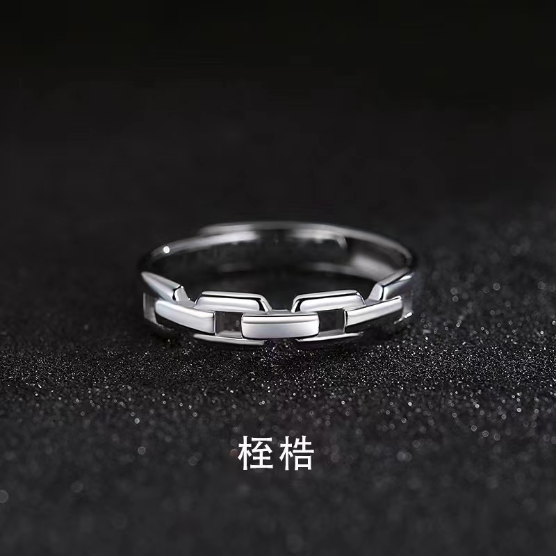 シンプルなメビウスリング、男性用、トレンディでハイエンド、女性用人差し指、カップルリング、ニッチデザイン、チタン鋼、色あせしません。|undefined