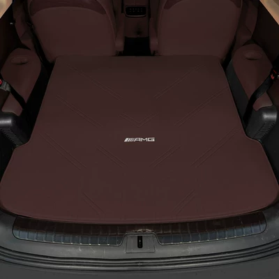Trunk Mat | Special Leather Trunk Mats - pure-cowhide-business-coffee-amg-embroidery-label-high-quality-recommendation-mercedes-benz-amg-gt