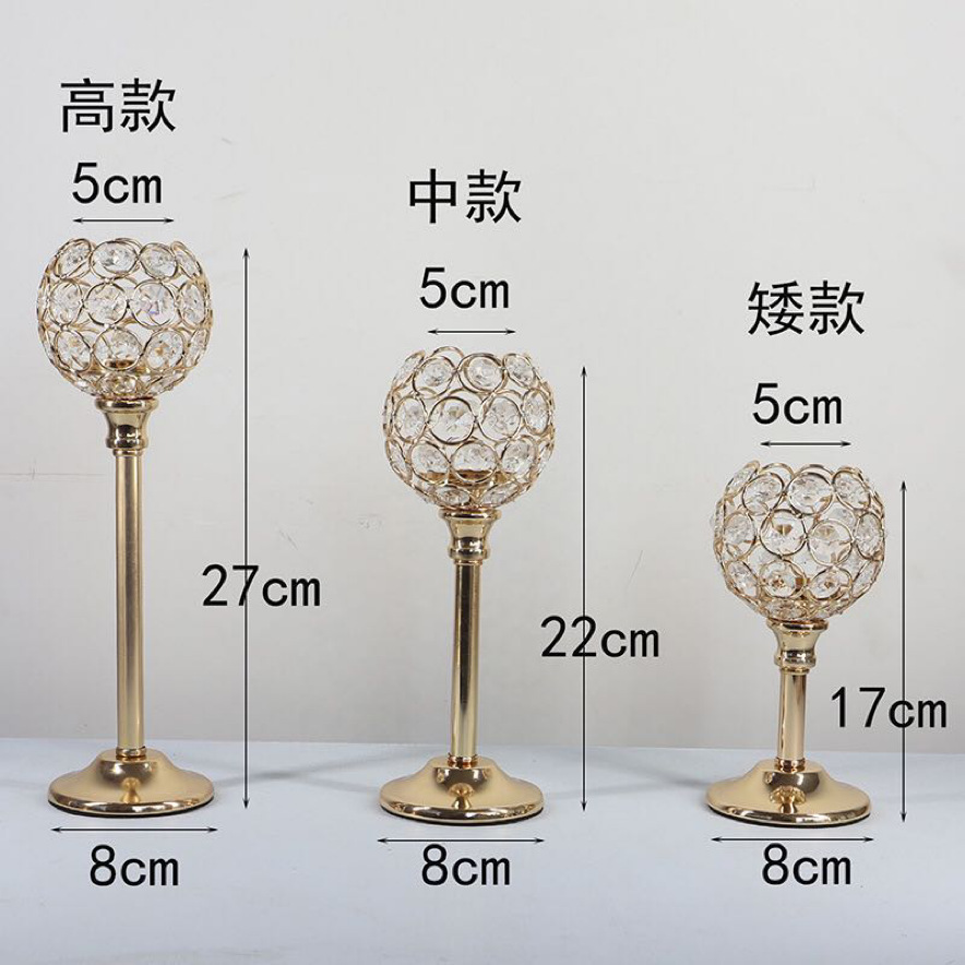Estilo Europeo mini candelabro de cristal de metal creativo decoración de la boda Hotel Casa cena con velas accesorios Decoración