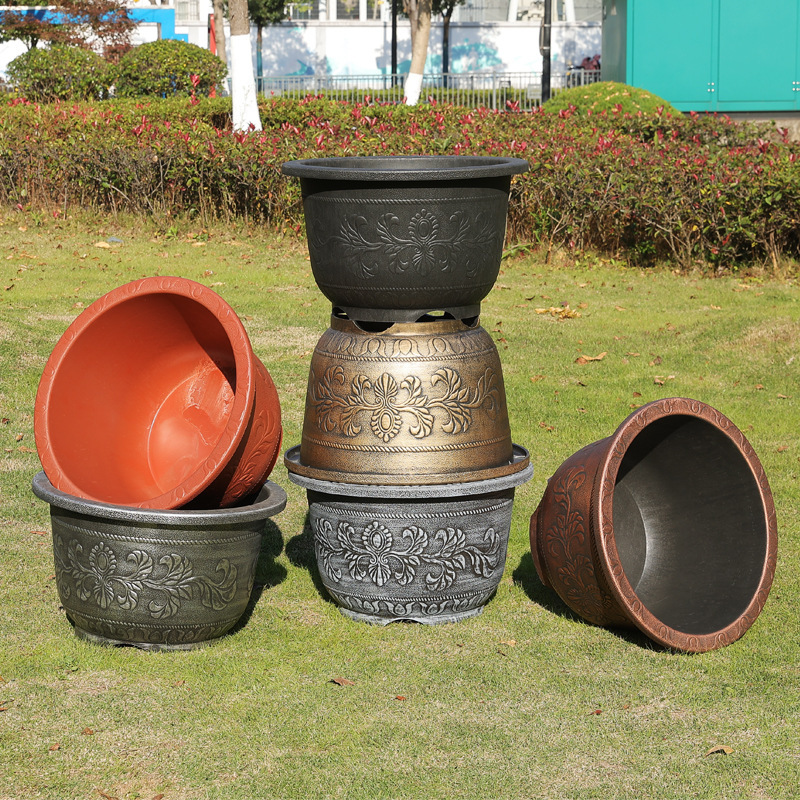 Manufacturer Wholesale Aluminum Plastic Flower Pots, Coarse Pottery Lotus, Water Lily Ceramic Jars, Landscaping Large Diameter Hydroponic Pots, Extra Large Flower Pots