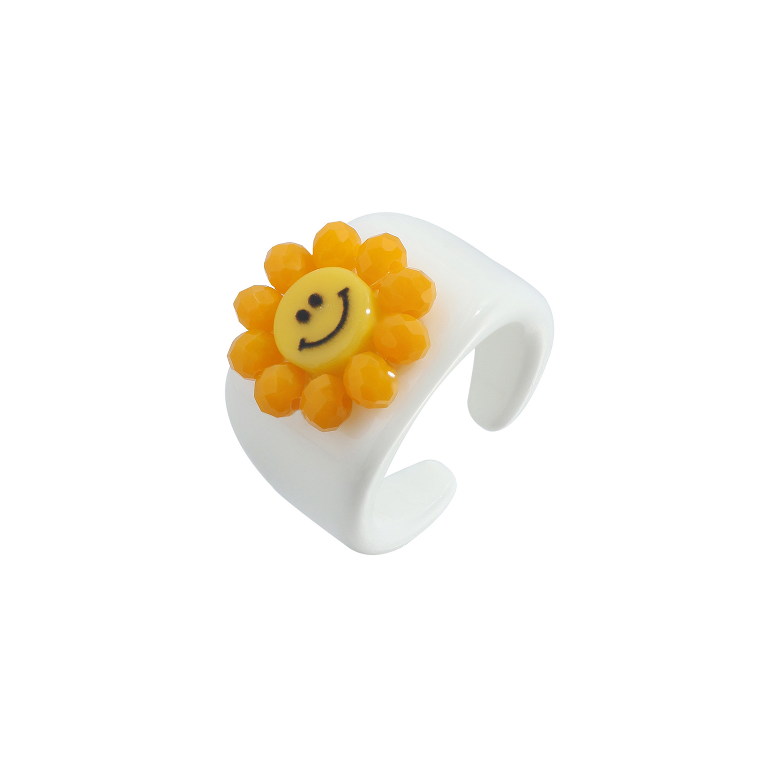Cute Creative Smiley Face Color Opening Ring display picture 14