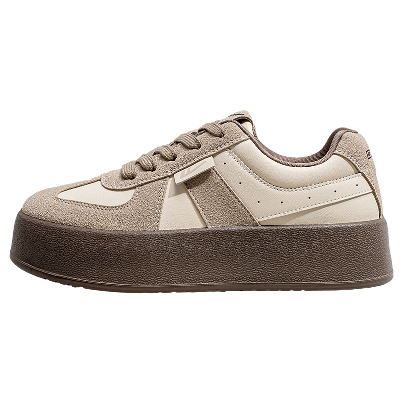 Zapatos de entrenamiento morales estilo guerrero, zapatos Melard de suela gruesa para mujer, zapatos casuales con bloques de color, zapatos individuales retro versátiles al por mayor.