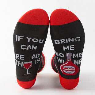Cross-border letter socks Europe and the United States funny tube creative drinking fashion socks couples street wind men's socks temu explosions