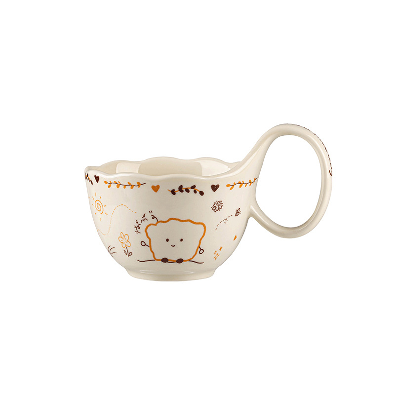 Ins taza de cerámica floral de aire crema regales de cumpleaños para chicas pintadas a mano en casa taza creativa de alto valor