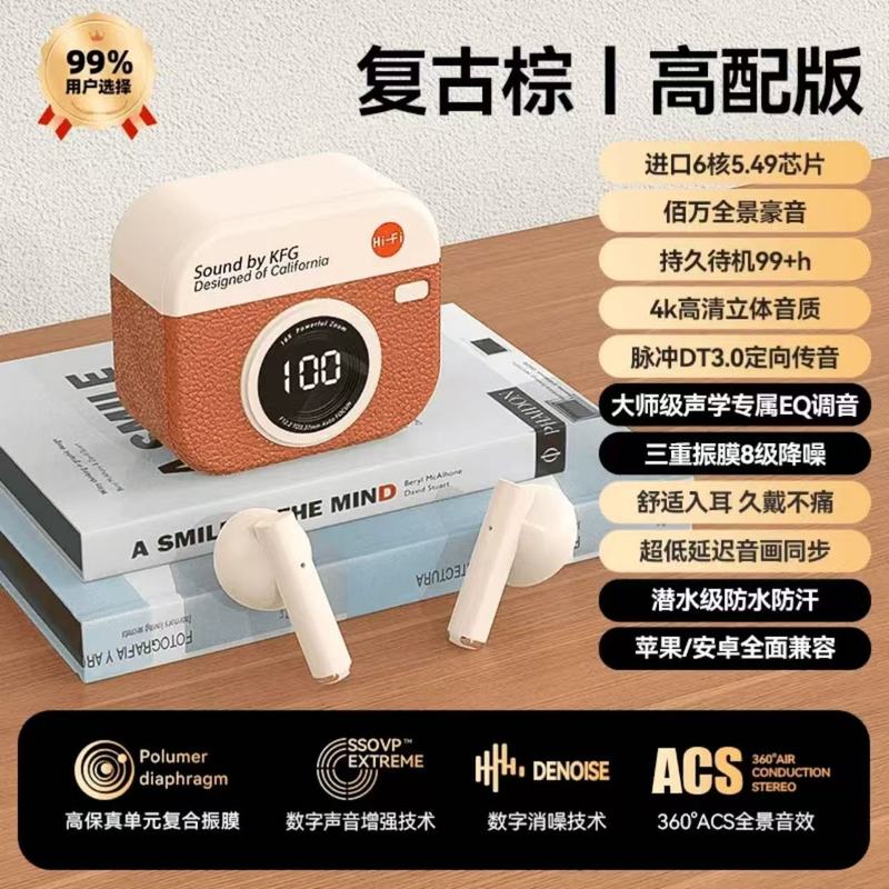 柏林之声无线蓝牙耳机2025新款复古相机款运动高音质降噪超长续航|undefined