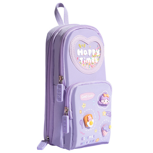 Cute girl school bag pencil case large capacity junior high school student girl pencil case  new style children student girl