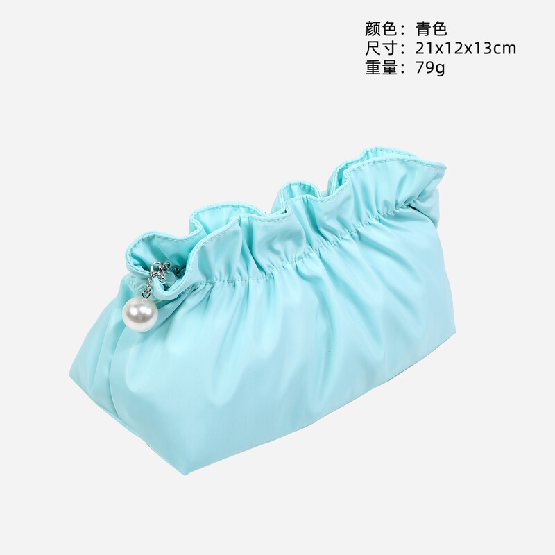 プリーツパール化粧品袋、大容量、高級感、高価値化粧品袋、女性用収納袋、トイレタリーバッグ、1個から|undefined