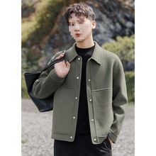 2025新款男装毛呢外套双面呢子大衣短款秋冬季加厚休闲呢子夹克潮