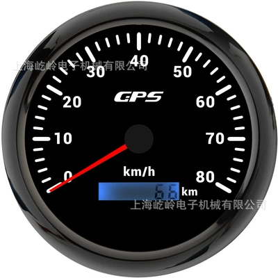 Colorful Backlit Pointer GPS: automobile instrument - 0-80kmh-black-frame-black-bottom