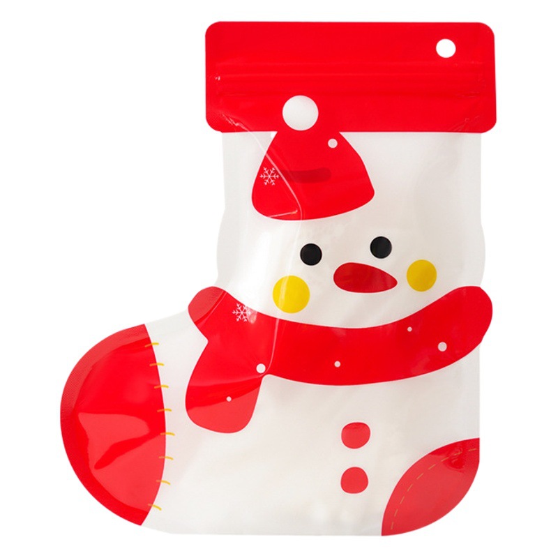 Venta directa de fábrica calcetines de navidad bolsa de regalo para niños galletas de caramelo embalaje ziplock bolsa creativa bolsa de regalo de vacaciones