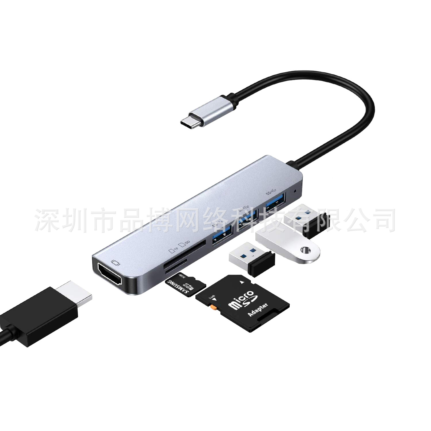 Estación de acoplamiento transfronteriza tipo c hubUSB3.0 hub HDMI proyector de pantalla 4k de alta definición PD100W