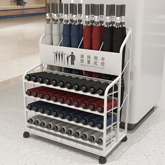 業務用エントリーレベル傘排水ラック大容量オフィス収納傘ラック車輪付き取り外し可能な傘収納ラック