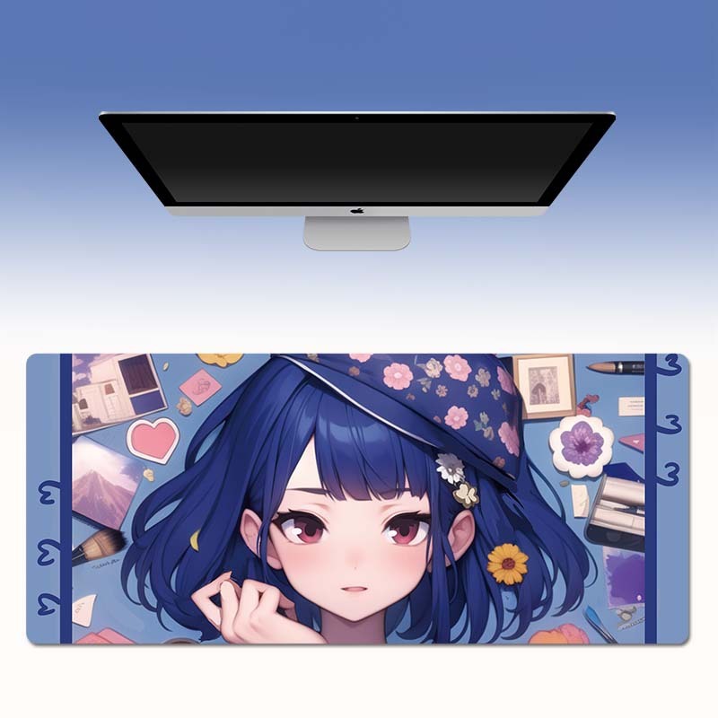 マウスパッドの1つの代理の超巨大なかわいいアニメの女子学生のキーボードのパッドは大きくて厚いロックの辺の卸売りの大きいサイズの事務室を増加します。|undefined