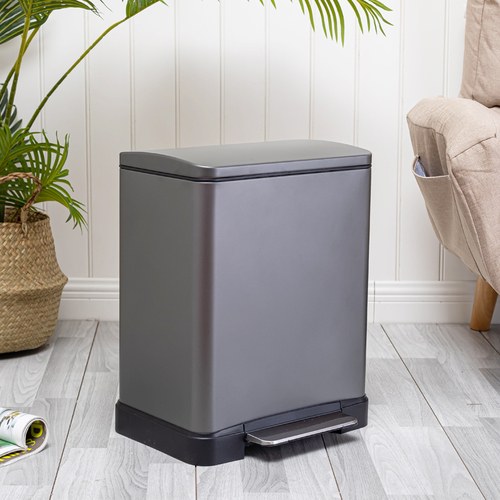 444Z Langyi trash can for household milk tea shop stainless steel titanium ash absorbing odor 15 liters 20 liters 30 liters 45 liters kitchen