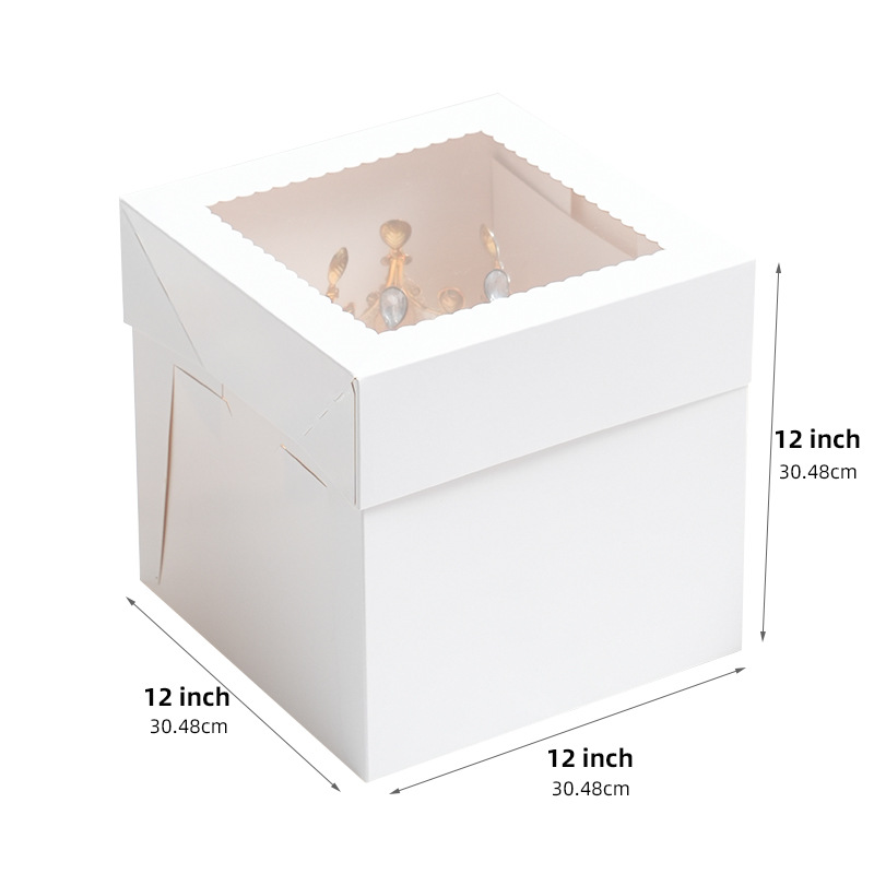 Comercio exterior transfronterizo exclusivamente para ventanas abiertas, caja de pastel transparente con tapa, caja de pastel de cumpleaños, caja de embalaje de pastelería para hornear, aumento