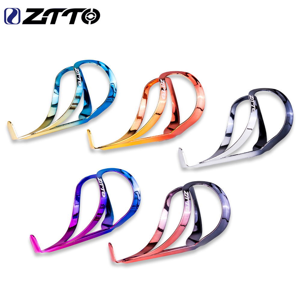 Sostenedor de la taza de agua de la bicicleta de carretera gradiente de color bicicleta de montaña de aleación de aluminio titular de la botella de agua bilateral positiva titular de la botella de agua abierta