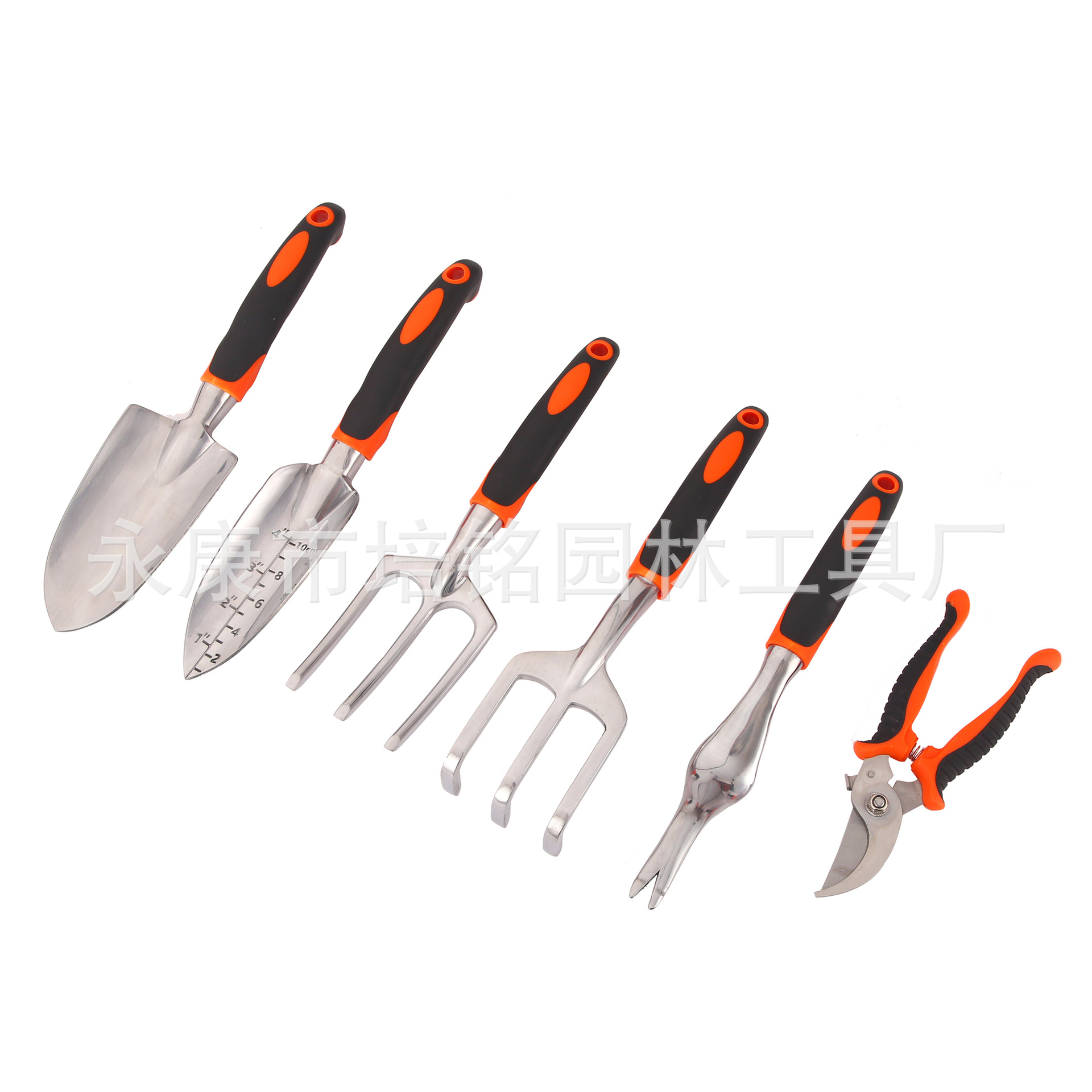 Directo de fábrica de aleación de aluminio herramientas de jardinería traje tijeras de podar jardín mango de dos colores pala rastrillo Tenedor de una sola pieza de entrega