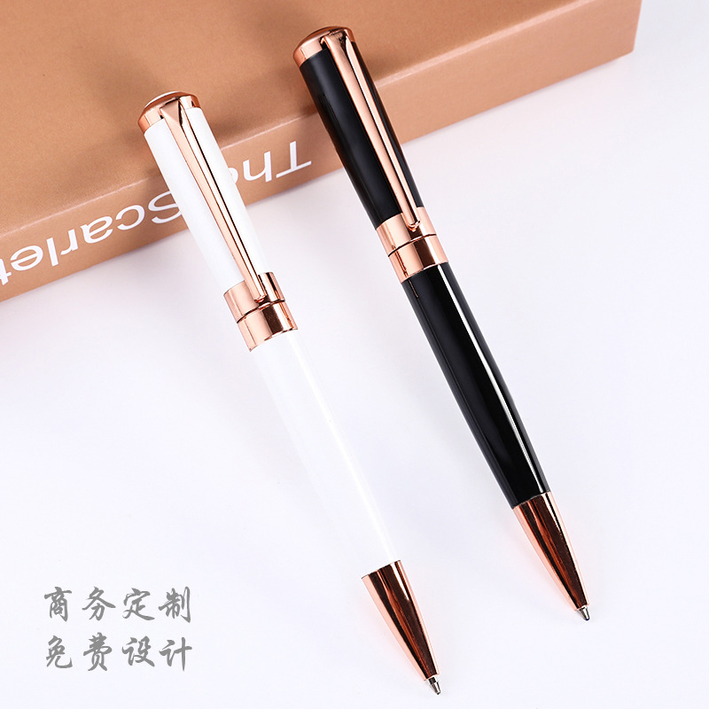 Fábrica en stock al por mayor de alta calidad de metal bolígrafo regalo de negocios pluma publicidad pluma de aceite Comercio exterior firma pluma impresión